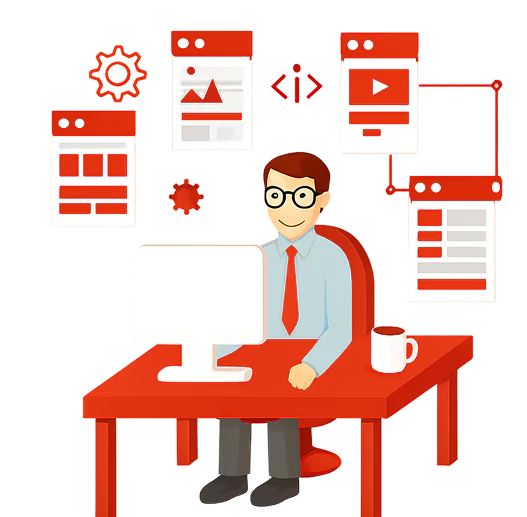 Developer at desk